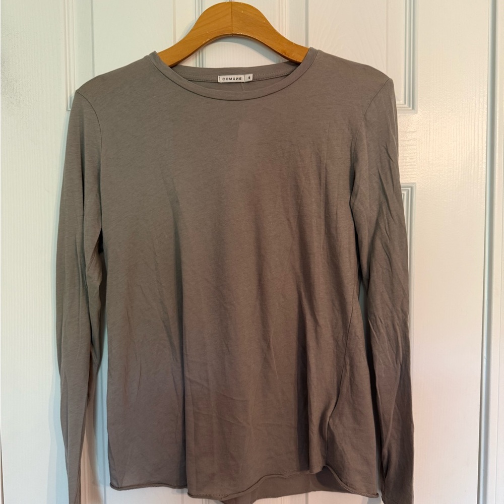 New w/ tags COMUNE Gray Long Sleeve Tee Classic Crew Neck